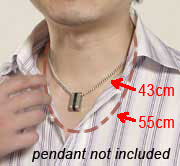 image of 55cm Germanium Silver Necklace on model
