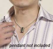 image of Germanium Silver Necklace on model