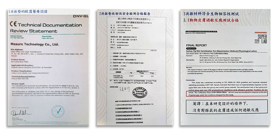 Certificates Awarded by European Union (EU) and Taiwan Test Lab