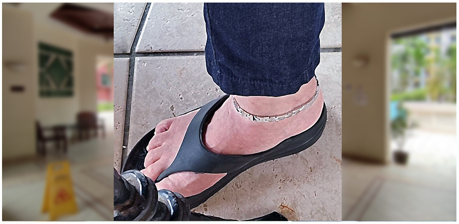 Germanium-Titanium-Anklet from South Korea Model SJGE-172 Bracelet Extended